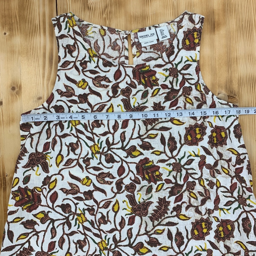 Rachel Zoe 100% Linen Floral Shift Dress Sz S - Picture 6 of 7